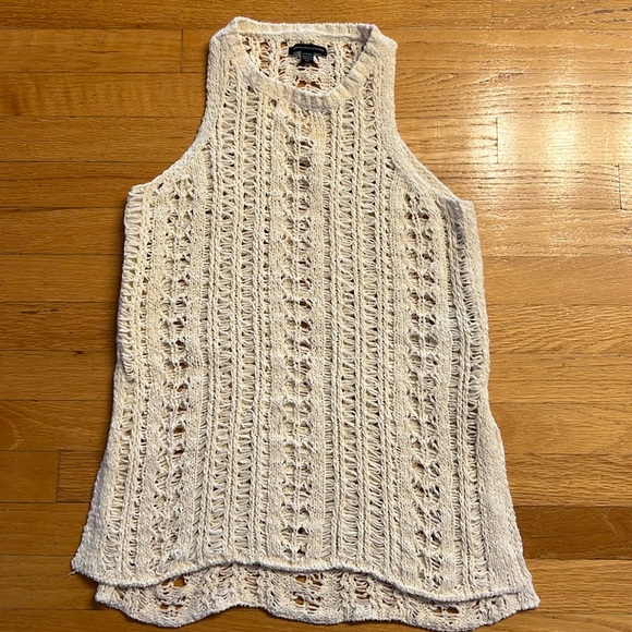 American Eagle Outfitters Tops - NWOT American Eagle White Knit Sleeveless Sweater Tunic Cover-up Small